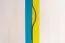 Kinderkamer - draaideurkast / kledingkast Peter 02, kleur: wit grenen / oranje / geel / turkoois - afmetingen: 200 x 128 x 56 cm (h x b x d)