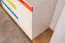 Kinderkamer - dressoir / ladekast Peter 03, kleur: wit grenen / oranje / geel / turkoois - afmetingen: 84 x 126 x 44 cm (h x b x d)