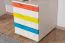 Kinderkamer - Bureau Peter 04, kleur: wit grenen / oranje / geel / turkoois - Afmetingen: 75 x 125 x 60 cm (H x B x D)