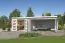Tuinhuis met overkapping G270 Lichtgrijs - 28 mm blokhut profielplanken, grondoppervlakte: 22,85 m², lessenaarsdak