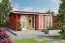 Chalet / tuinhuis G169 Zweeds rood incl. vloer en terras - 44 mm houten huisje, grondoppervlakte: 19,20 m², zadeldak