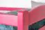 Stapelbed 90 x 200 cm "Easy Premium Line" K17/n incl. onderschuifbed /extra ligplaats en 2 afdekplaten, massief beuken roze gelakt, deelbaar