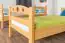 Kinderbed stapelbed "Easy Premium Line" K19/n, hoofdbord en voeteneind met gaten, massief beukenhout naturel - 90 x 190 cm (b x l), deelbaar