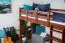 Hoogslaper / hoogbed 90 x 200 cm voor kinderen, "Easy Premium Line" K22/n, massief beukenhout kersenhout, deelbaar