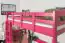 Hoogslaper 90 x 200 cm voor volwassenen, "Easy Premium Line" K22/n, massief beuken roze gelakt, deelbaar