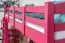 Hoogslaper 90 x 190 cm, "Easy Premium Line" K22/n, massief beuken roze gelakt, deelbaar