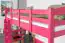 Hoogslaper 90 x 190 cm voor volwassenen, "Easy Premium Line" K22/n, massief beuken roze gelakt, deelbaar