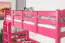Hoogslaper 90 x 200 cm, "Easy Premium Line" K22/n, massief beuken roze gelakt, deelbaar