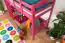 Hoogslaper / hoogbed 90 x 200 cm voor kinderen, "Easy Premium Line" K22/n, massief beukenhout roze gelakt, deelbaar