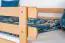 Hoogslaper met glijbaan 80 x 190 cm, massief beuken transparant gelakt, om te bouwen tot eenpersoonsbed, "Easy Premium Line" K30/n