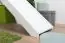 Groot wit hoogslaper met glijbaan 120 x 190 cm, massief beukenhout wit gelakt, om te bouwen tot eenpersoonsbed, "Easy Premium Line" K31/n