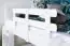 Groot wit hoogslaper met glijbaan 140 x 190 cm, massief beukenhout wit gelakt, om te bouwen tot eenpersoonsbed, "Easy Premium Line" K31/n