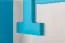 Kinderkamer - wandplank / hangrek Luis 02, kleur: eiken wit / blauw - 54 x 120 x 22 cm (h x b x d)
