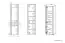 Vitrine Heber 03, kleur: wit / witglans - afmetingen: 201 x 55 x 42 cm (h x b x d), met 2 deuren en 6 vakken