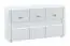 Ladekast / dressoir Heber 09, kleur: wit / wit glans - afmetingen: 72 x 138 x 42 cm (h x b x d), met 3 deuren en 6 vakken