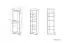 Vitrine Knoxville 02, kleur: wit grenen / grijs - afmetingen: 202 x 54 x 42 cm (h x b x d), met 1 deur en 6 vakken