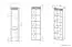 Kast Ullerslev 02, kleur: wit grenen - afmetingen: 200 x 55 x 40 cm (H x B x D), met 2 deuren en 5 vakken