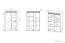 Vitrine Ullerslev 05, Farbe: Kiefer weiß - Abmessungen: 140 x 92 x 40 cm (H x B x T), mit 2 Türen und 8 Fächern