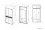 Draaideurkast / kleerkast Tempe 01, kleur: walnoten  / wit hoogglans, frontinzet: walnoten kleur - afmetingen: 203 x 92 x 62 cm (h x b x d), met 2 deuren en 3 vakken