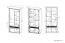 Vitrinekast Tempe 08, kleur: walnoten  / wit hoogglans, frontinzet: wit - afmetingen: 203 x 92 x 41 cm (H x B x D), met 4 deuren en 9 vakken