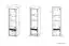 Vitrinekast Tempe 09, kleur: walnoten / wit hoogglans, frontinzet: wit - afmetingen: 203 x 60 x 41 cm (H x B x D), met 2 deuren en 4 vakken