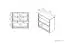 Kinderkamer - ladekast / dressoir Renton 10, kleur: platina grijs / wit / poederroze - afmetingen: 94 x 92 x 40 cm (H x B x D), met 3 laden