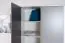 Jeugdkamer / tienerkamer - draaideurkast / kledingkast Syrina 05, kleur: wit / grijs / blauw - afmetingen: 202 x 153 x 55 cm (h x b x d)