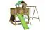 Speeltoren S1A incl. golfglijbaan, dubbele schommel aanbouw, balkon, zandbak en hellingbaan - Afmetingen: 400 x 450 cm (B x D)