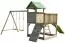 Speeltoren S1A incl. golfglijbaan, dubbele schommel aanbouw, balkon, zandbak en hellingbaan - Afmetingen: 400 x 450 cm (B x D)