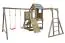 Speeltoren S3B incl. golfglijbaan, dubbele schommel aanbouw, balkon, zandbak, hellingbaan en klimrekverlenging - Afmetingen: 450 x 500 cm (B x D)