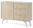Ladekast / commode met twee vakken Crewe 10, kleur: beige / eiken - Afmetingen: 80 x 106 x 38 cm (H x B x D)