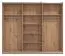 Crina 10 driedeurs schuifdeurkast, kleur: Artisan eik / zwart, spiegel, twee kledingstangen, ABS randen, afmetingen: 224 x 262,5 x 65,5 cm