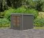 Houten berging / tuinhuis met dubbele deuren, terra grijs/grijs aluminium lessenaarsdak van plaatstaal, onderhoudsarm, weerbestendig, cilinderslot, 2,09×2,13 m