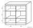 vitrinekast Popondetta 15, kleur: Sonoma eiken - afmetingen: 88 x 95 x 38 cm (H x B x D)