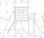 Spielturm S20C1, Dach: Grün, inkl. Wellenrutsche, Einzelschaukel-Anbau, Balkon, Sandkasten, Kletterwand und Holzleiter - Abmessungen: 462 x 363 cm (B x T)