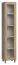 Vitrinekast Nanez 31, kleur: grijs / eiken - Afmetingen: 195 x 39 x 40 cm (h x b x d)