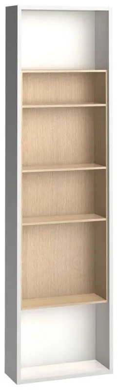 Plank Minnea 12, kleur: wit / eiken - Afmetingen: 240 x 57 x 22 cm (H x B x D)