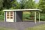 Modern tuinhuis SET met dubbele deuren & aanbouw dak, kleur: terra grijs, grondoppervlakte: 5,76 m²