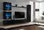 woonwand in eenvoudig Balestrand 274-design, kleur: zwart - Afmetingen: 180 x 280 x 40 cm (H x B x D), met push-to-open functie