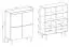 Ladekast /dressoir /sideboard kast met acht vakken Polmadie 08, kleur: Artisan eiken / zwart - afmetingen: 134 x 107 x 40 cm (H x B x D), met voldoende opbergruimte.