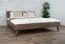 Tweepersoonsbed / logeerbed Engordany 10 / massief beukenhout / gelakt / ligvlak: 160 x 200 cm / kleur: walnoot / met stevige hoofdsteun / tijdloos design