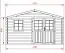 Tuinhuis / chalet Sulzberg, FSC®, onbehandeld, blokhut profielplanken 34 mm - grondoppervlakte: 15,84 m², zadeldak