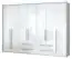 Drehtürenschrank / Kleiderschrank mit Rahmen Siumu 38, Farbe: Weiß / Weiß Hochglanz - 226 x 322 x 60 cm (H x B x T)