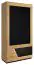 Draaideurkast / kledingkast met linksdraaiende deur "Belica" 27, kleur: eiken natuur / zwart, deels massief - Afmetingen: 192 x 102 x 60 cm (H x B x D)