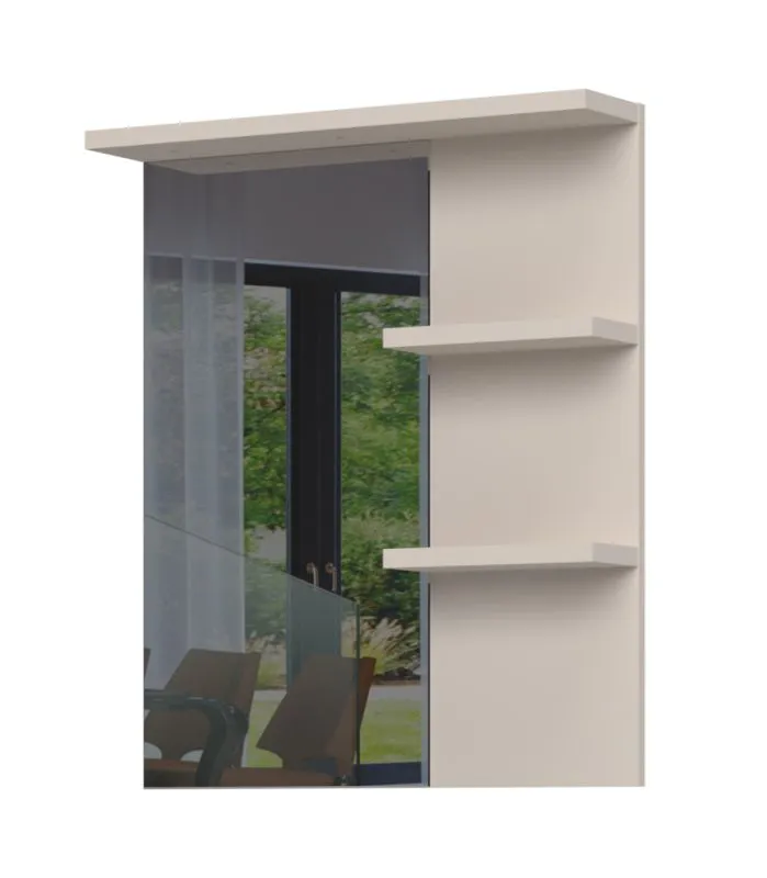 Kapstok / garderobe met twee legplanken Neiafu 109, kleur: kasjmier, maten: 89 x 76 x 17 cm, incl. LED verlichting