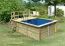 Houten zwembad / pool 1 rechthoekig, kleur: (natuur) keteldruk geïmpregneerd, Ø 476 cm, incl. trappen & terras