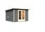 Saunahuis "Anni 1" SET A Kleur: terracotta grijs - 309 x 309 cm (B x D), vloeroppervlak: 9,3 m².