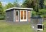 Buiten sauna "Anni 2" SET A met kachel van 9 kW, kleur: terragrijs - 369 x 309 cm (B x D), grondoppervlakte: 9,3 m²