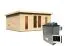 Buiten sauna "Anni 4" SET A met kachel van 9 kW, kleur: onbehandeld - 490 x 369 cm (B x D), grondoppervlakte: 18 m²