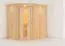 Energiebesparende sauna "Findus" met krans - Kleur: Naturel - 210 x 165 x 202 cm (B x D x H)